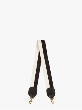 Clare V Black and Cream Wide Webbing Bag Strap